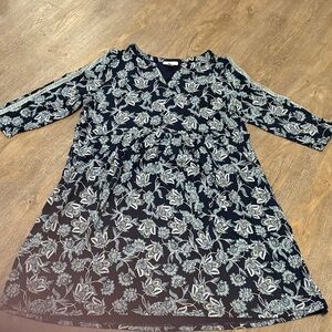 Floral Print Dress with 3/4 Sleeves